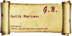 Gulik Mariann névjegykártya